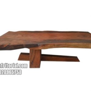 Meja Kopi Santai Kayu Trembesi Alami Kaki Unik