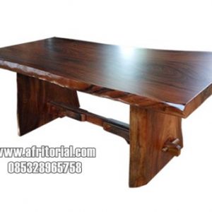 Meja makan full kayu trembesi solid jepara