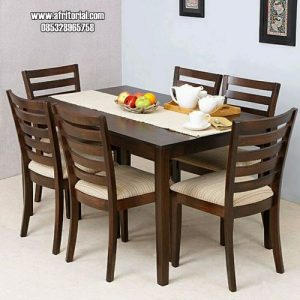 Meja Makan Minimalis Jati 6 Kursi Harga Murah