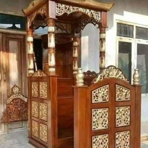 Model Mimbar Masjid Kubah Ukiran Kayu Jati