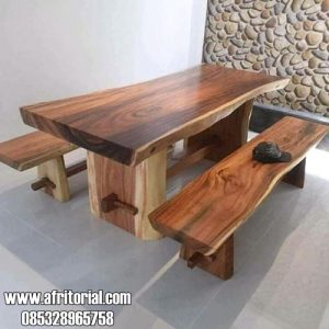 Meja Kayu Trembesi Minimalis Utuh Dan Alami