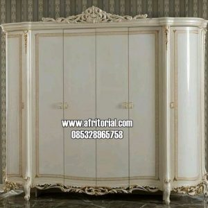Wardrobe Ukiran Jepara Desain Mewah Cat Duco