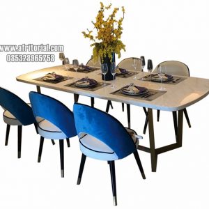 Meja Makan Marmer Persegi Panjang Model Mewah Terbaru Minimalis
